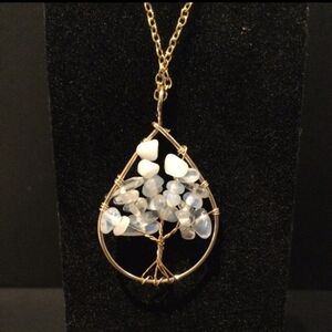 Opal Stones Tree of Life Necklace with chain